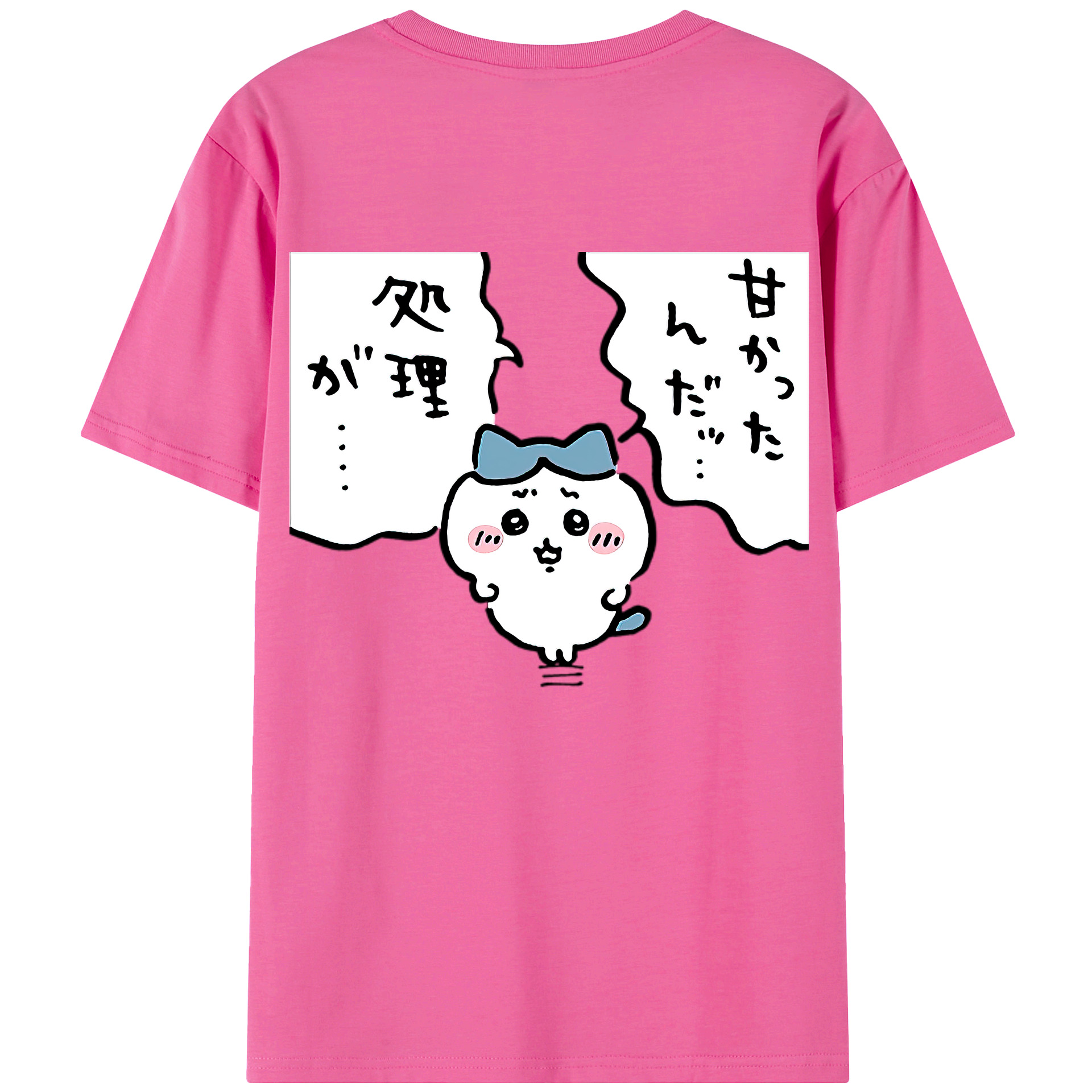 （画像用） ちいかわ ハチワレ Chii-kawa hachiware レディース半袖Tシャツ(バックプリント)